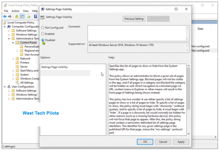 Windows Update tab missing from Settings in Windows 11 Managed IT